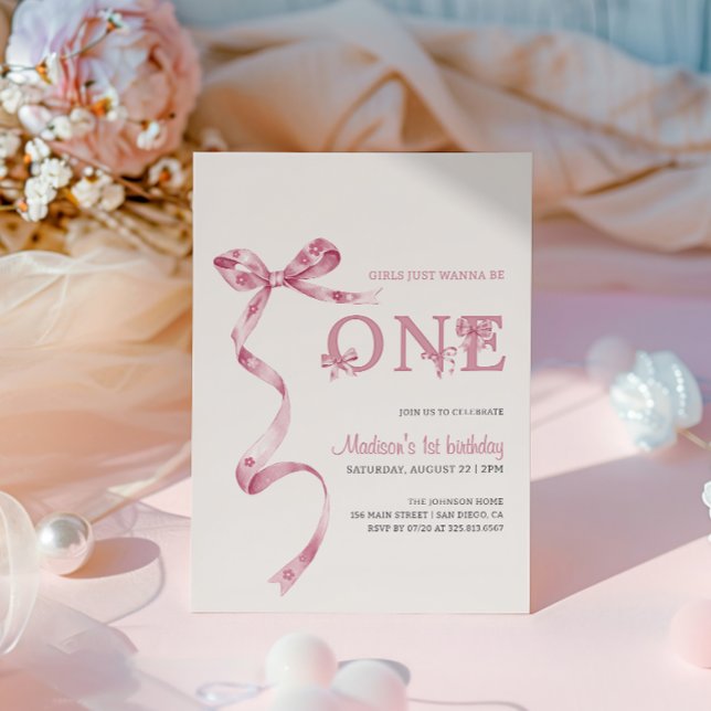 Invitation Les Filles De Bow Rose Voulaient Juste Être Une Fi (Créateur téléchargé)