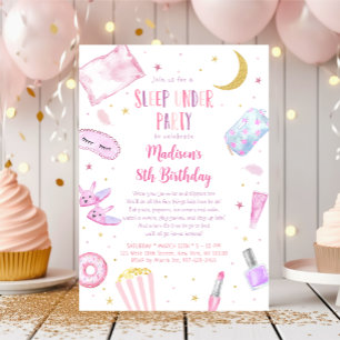 Invitation Les Filles Dorment Rose Sous Anniversaire