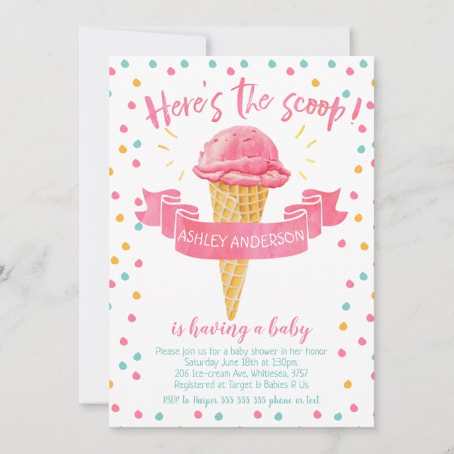 Invitation Les filles ici est l'invitation de baby shower de (Devant)