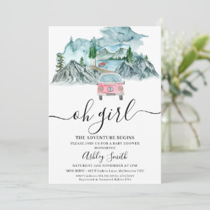 Invitation Les filles L'aventure commence le Baby shower sauv