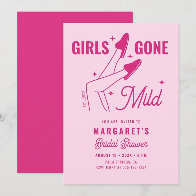 Invitation Les filles sont devenues Fête des mariées tendance (Devant / Derrière)