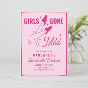 Invitation Les filles sont parties Bachelorette rose pâle Spa