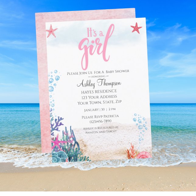 Invitation Les filles sous le Baby shower d'aquarelle de la m (Créateur téléchargé)