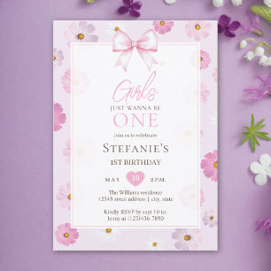 Invitation Les filles veulent juste être une Fleurie Fancy Un