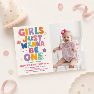 Invitation Les filles veulent juste être une photo d'annivers