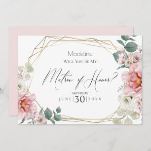 Invitation Les fleurs de pivoine rose seront-vous mon maître