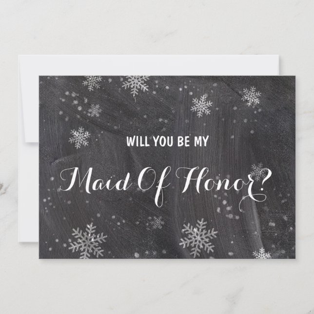 Invitation Les flocons de neige d'hiver Serez-vous ma femme d (Devant)