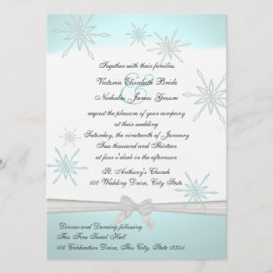 Invitation Les flocons de neige et le Mariage de ruban d'hive
