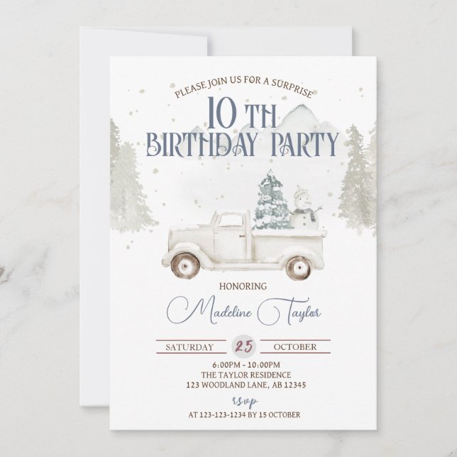 Invitation Les flocons d'hiver 10e anniversaire (Devant)