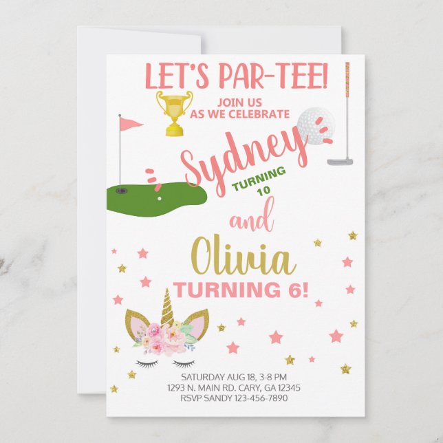 Invitation Les frères et soeurs golfing et l'invitation d'ann (Devant)