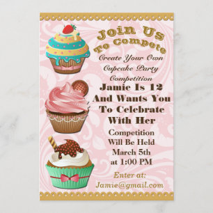 Invitation Les guerres de petit gâteau font cuire au four