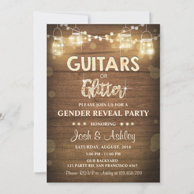 Invitation Les guitares ou le genre de parties scintillantes (Devant)