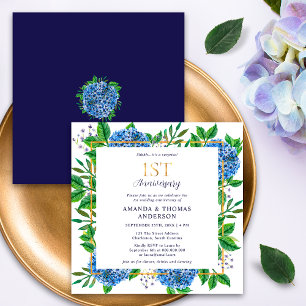 Invitation Les hortensias bleus surprennent pour le 1er anniv