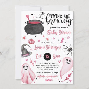 Invitation Les jumeaux brassent le Baby shower d'Halloween
