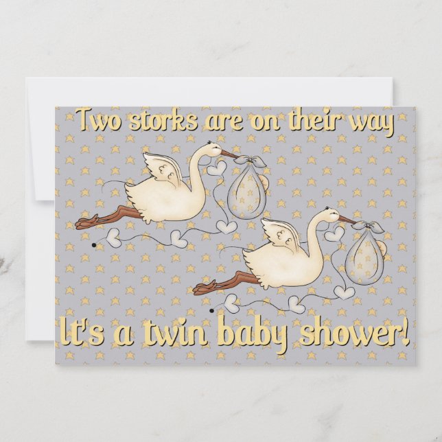 Invitation Les jumeaux sont sur le baby shower de manière (Devant)