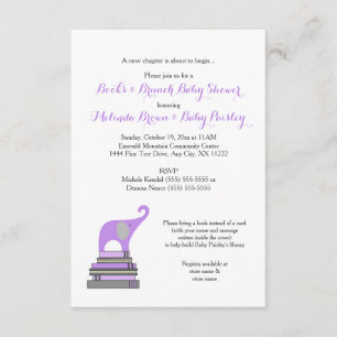 Invitation Les livres de FILLE et le baby shower de