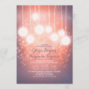 Invitation les lumières et les lanternes de ficelle