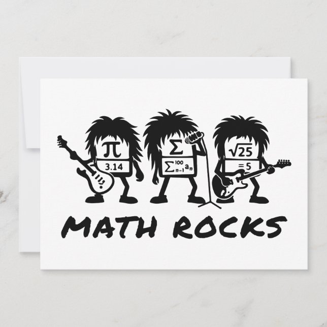 Invitation Les maths déchirent Humour de groupe de rock acadé (Devant)