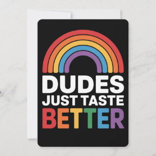 Invitation Les mecs Goûtent Mieux Drôle Gay Rainbow LGBTQ