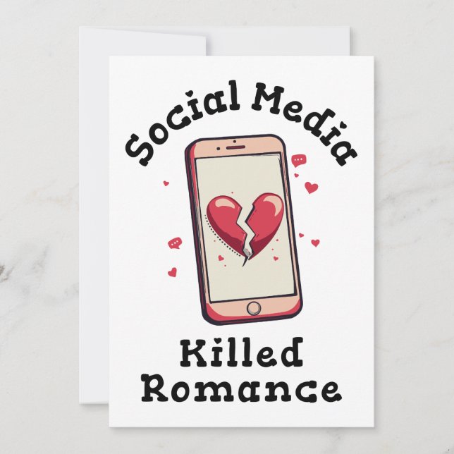 Invitation Les médias sociaux ont tué Romance (Devant)