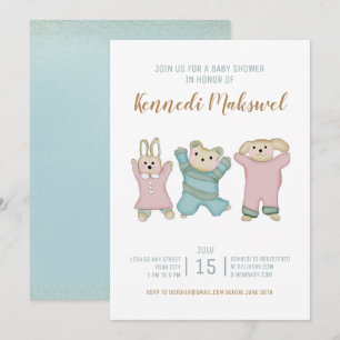 Invitation Les mignons animaux BABY SHOWER