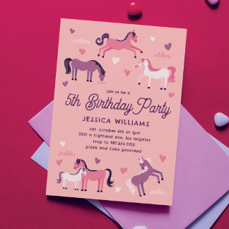 Invitation Les mignons poneys