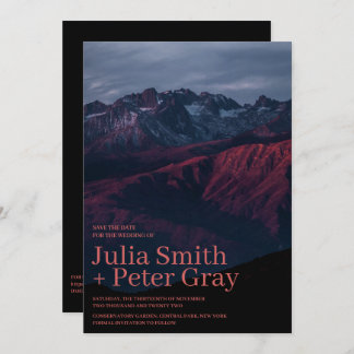Invitation Les Montagnes Rouges Rustiques Sauvez L'Invitation