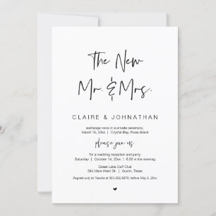 Invitation Les nouveaux M. et Mme Black, Mariage en Elopement