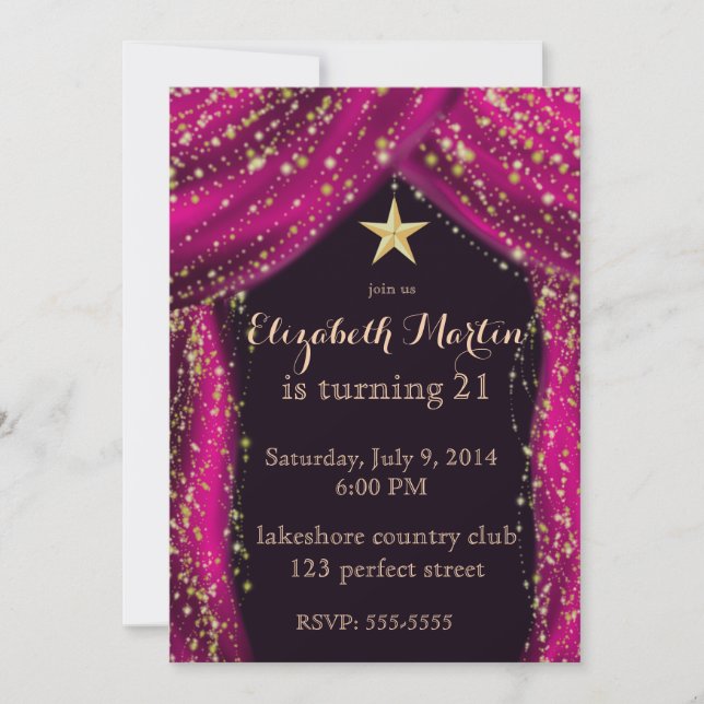 Invitation Les nuits arabes Magenta (Devant)