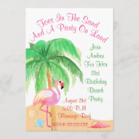 Les orteils dans le Flamant rose de sable Invitati