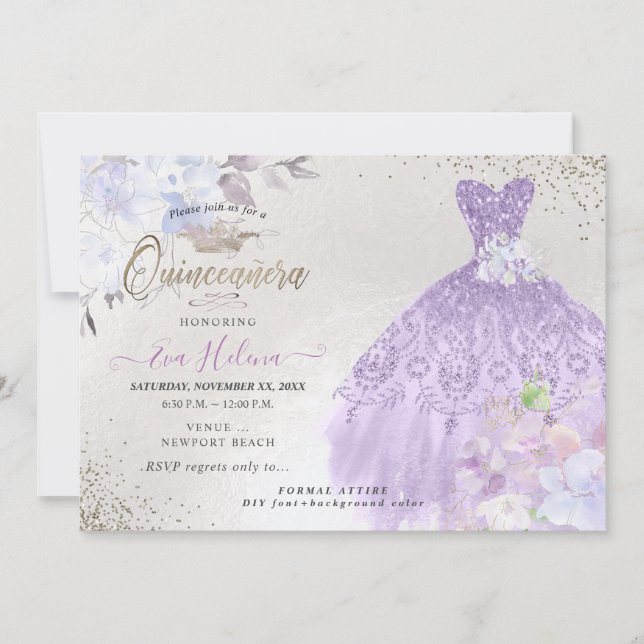 Invitation Les Parties scintillant de Quinceañera s'emparent  (Devant)