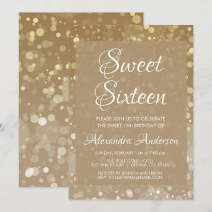 Invitation Les parties scintillantes d'étincelle d'or