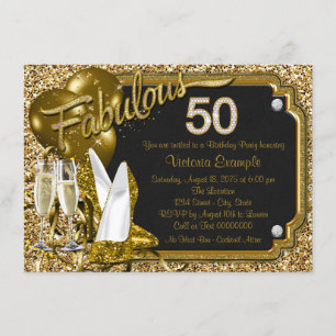 Invitation Les parties scintillantes d'or chaussent la fête