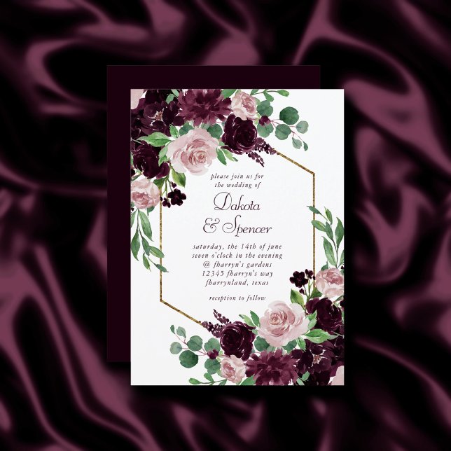 Invitation Les passions de Moody | Bouquet Dramatique de Rose (Créateur téléchargé)