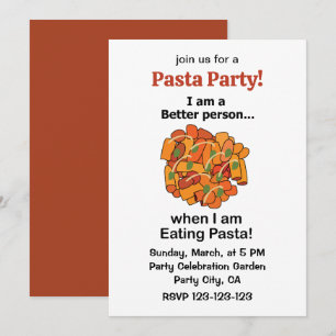Invitation Les pâtes me rendent meilleure Fête drôle de pâtes