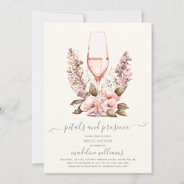 Invitation Les pétales et la Fête des mariées florale de Pros (Devant)