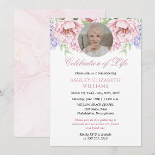 Invitation Les pivoines Hydrangeas Fête Florale de la Vie