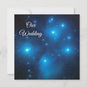Invitation Les Pléiades en Mariage cosmique bleu