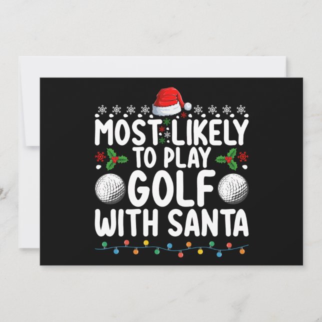Invitation Les Plus Probables De Jouer Au Golf Avec Père Noël (Devant)