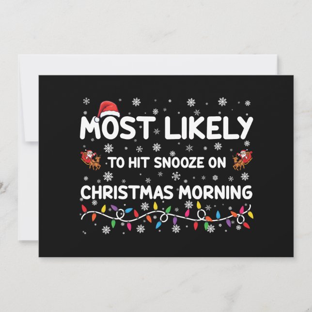 Invitation Les Plus Susceptibles De Toucher Snooze Le Matin D (Devant)
