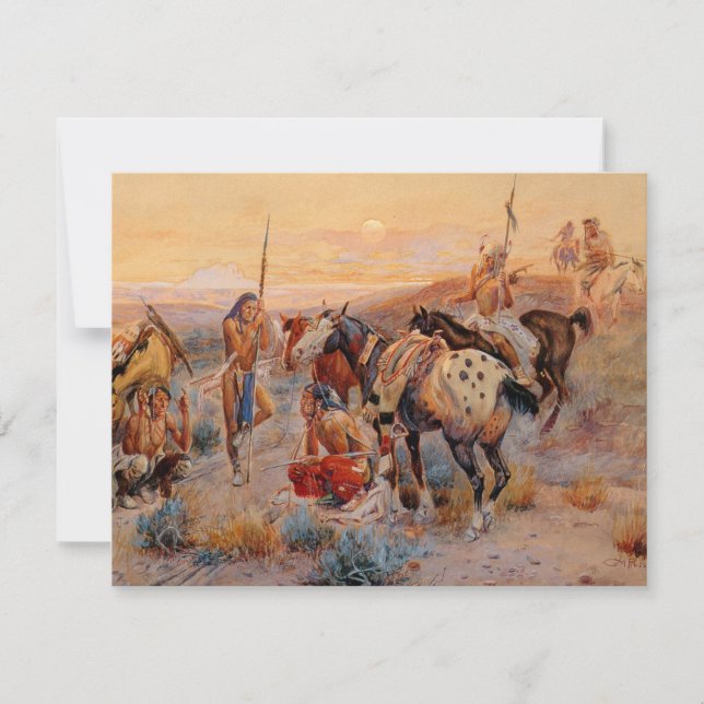 Invitation Les premières traces de Wagon de Charles M. Russel (Devant)