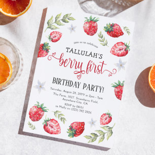 Invitation Les premiers fruits rouges pour le premier anniver