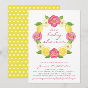 Invitation Les roses roses roses roses de citron jaune Baby s