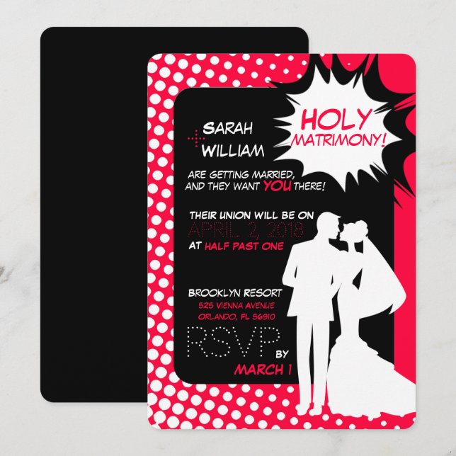 Invitation Les superpuissances du mariage ! (Devant / Derrière)