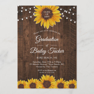 Invitation Les tournesols rustiques illuminent la fête de la 