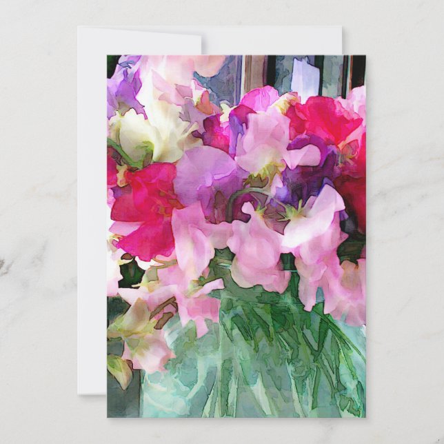 Invitation Les vieux Sweetpeas dans un pot (Devant)