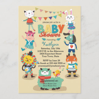 Invitation Les villes animales célèbrent l'invitation au Baby