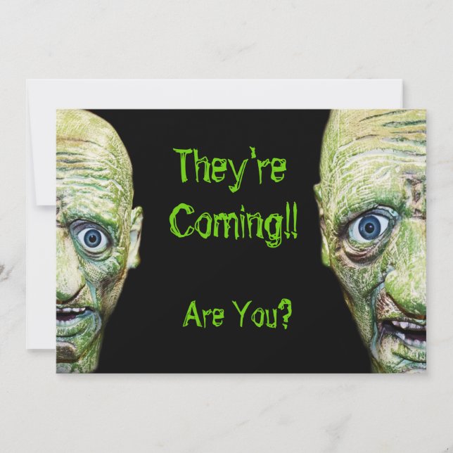 Invitation Les zombies arrivent à faire peur à l'Halloween do (Devant)