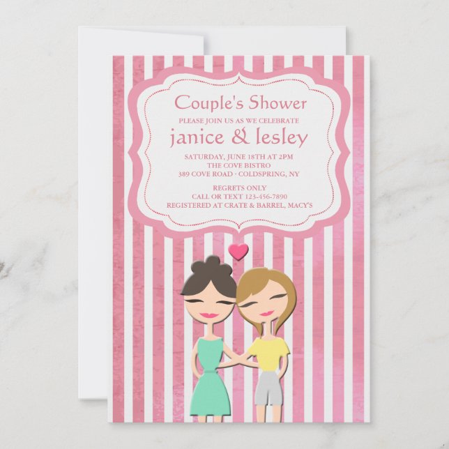 Invitation Lesbian Couple Shower (Devant)