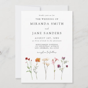 Invitation Lesbian Pride Floral QR Code Mariage
